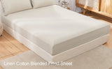 Simple&Opulence Linen Fitted Sheet (1 Piece) - 14 Inch Deep Pocket Mattress Cover Natural Flax Cotton Soft Breathable  Bedding