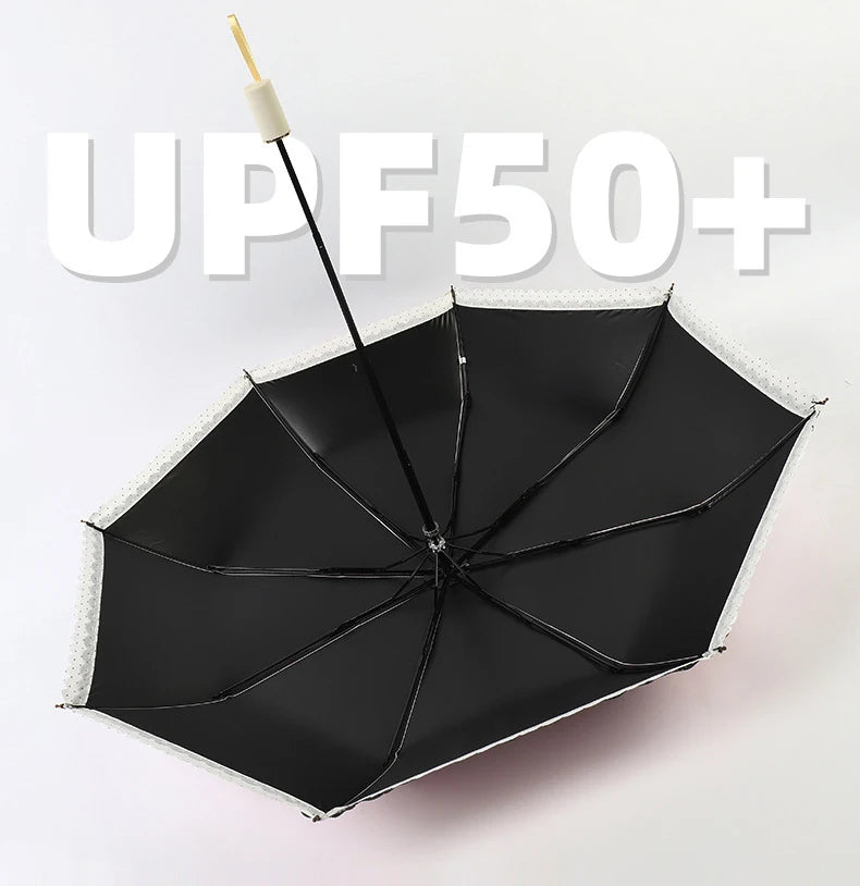 Women's Umbrella Lace Fashion Folding Umbrella Sunshade Umbrella Wind and Rain Resistance Travel Foldable Portable Student Gift