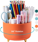 360 Degree Rotatable Pen Holder, 5 Slots Office Desk Organizer, Pencil Holder for Desk Multi-Functional Pencil Cup Desktop Stati