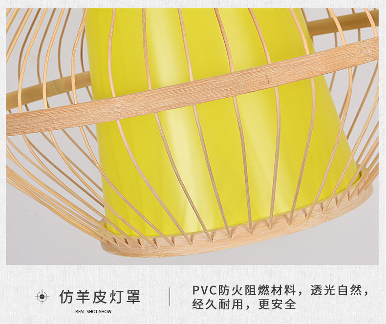 Bamboo Artwork Chandelier Lantern Tea Room Restaurant Restaurant Hot Pot Restaurant Japanese Style Retro Zen