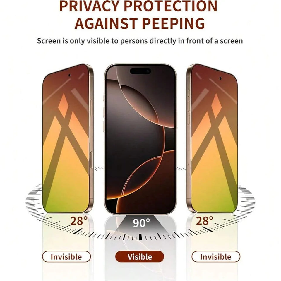 NNBILI 3Pcs Privacy Screen Protector Suitable for iPhone 17 16Pro Max Protective Film Bubble Free Scratch Full Coverage Gradient