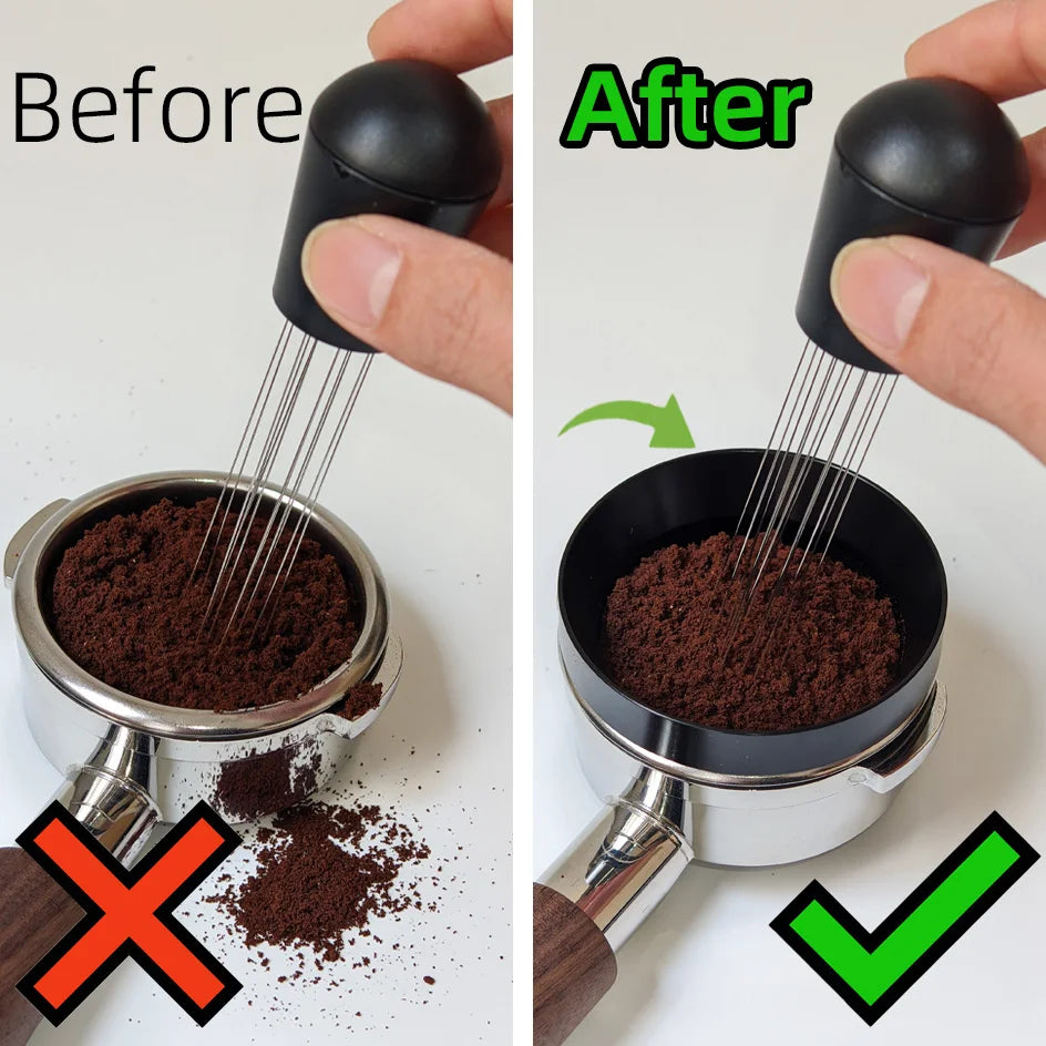Espresso Coffee Stirrer WDT Distribution Tool Stainless Steel Needles Coffee Powder Distributor Dosing Ring Barista Accessories