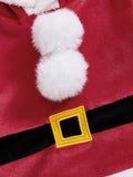 0-5T Girls Boys Santa Claus Costume Long Sleeve Hooded Sweatshirt with Pants Christmas Outfit Cosplay Costume