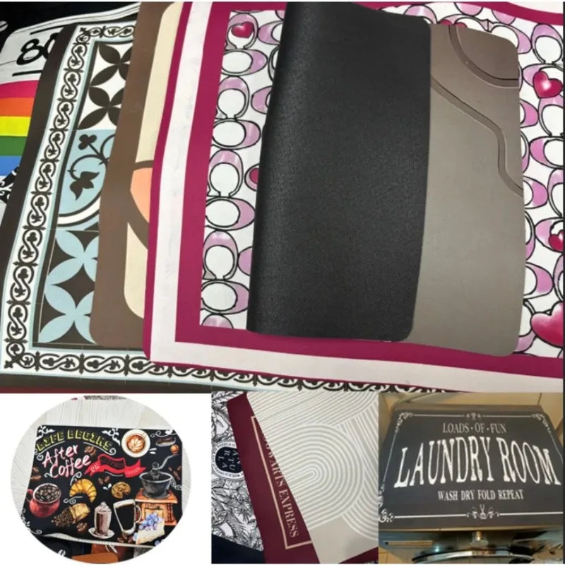 Coffee Bar Drying Mat Fashion Kitchen Decor Non-Slip Heat Resistant Countertop Mat Daily Trendy Countertop Decor Mat