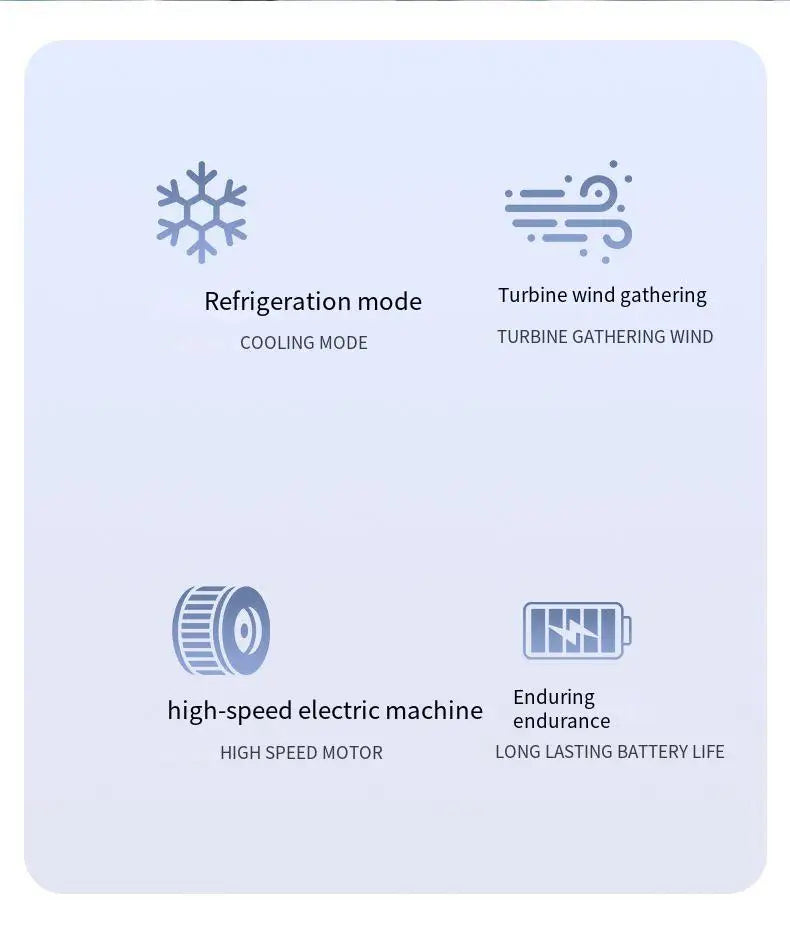 Refrigeration Turbo Cooling Mini Fan USB Adjustable Handheld Fan Suitable Office Outdoor Portable Personal Fan