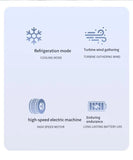 Refrigeration Turbo Cooling Mini Fan USB Adjustable Handheld Fan Suitable Office Outdoor Portable Personal Fan