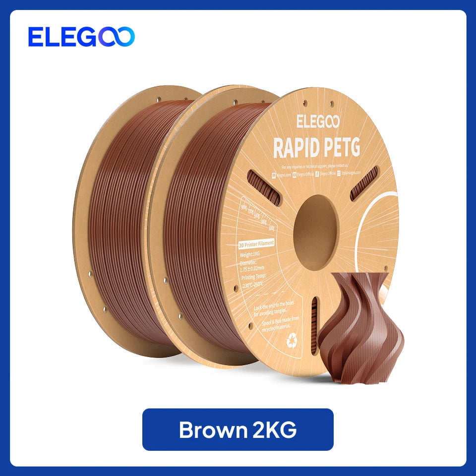 ELEGOO Rapid PETG Filament 1.75mm 1KG,High Speed 30-600mm/s 3D Printer Filament 1kg Fits for Most FDM 3D Printers