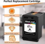 NineLeaf High Yield Ink Compatible for HP 61XL 61 XL CH563W CH564W Ink Cartridge use with Envy 4500 5530 Officejet Printer