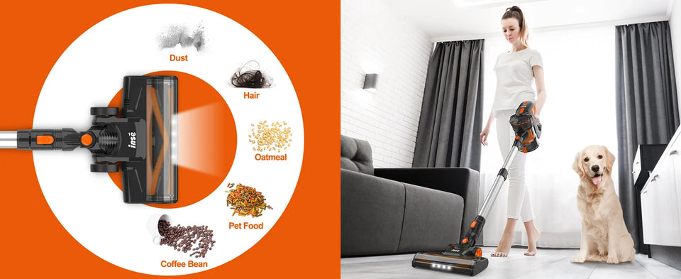 INSE V770 Cordless Stick Vacuum Cleaner, 25Kpa 6-in-1 Lightweight Handheld Vacuum