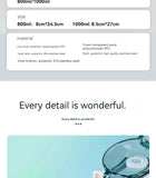 GIANXI 1000ml Spring Cap Large Capacity Vacuum Cup 316 Stainless Steel Coffee Cup Portable Outdoor Sports Water Bottle