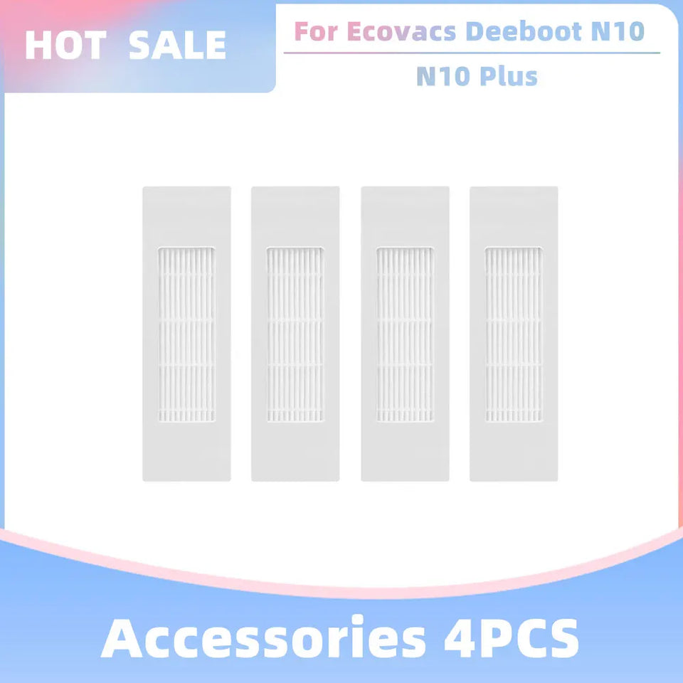 Compatible for Ecovacs Deeboot N10 / N10 Plus Replacement Accessories Parts Main Side Brush Hepa Filter Dust Bag Mop Cloth