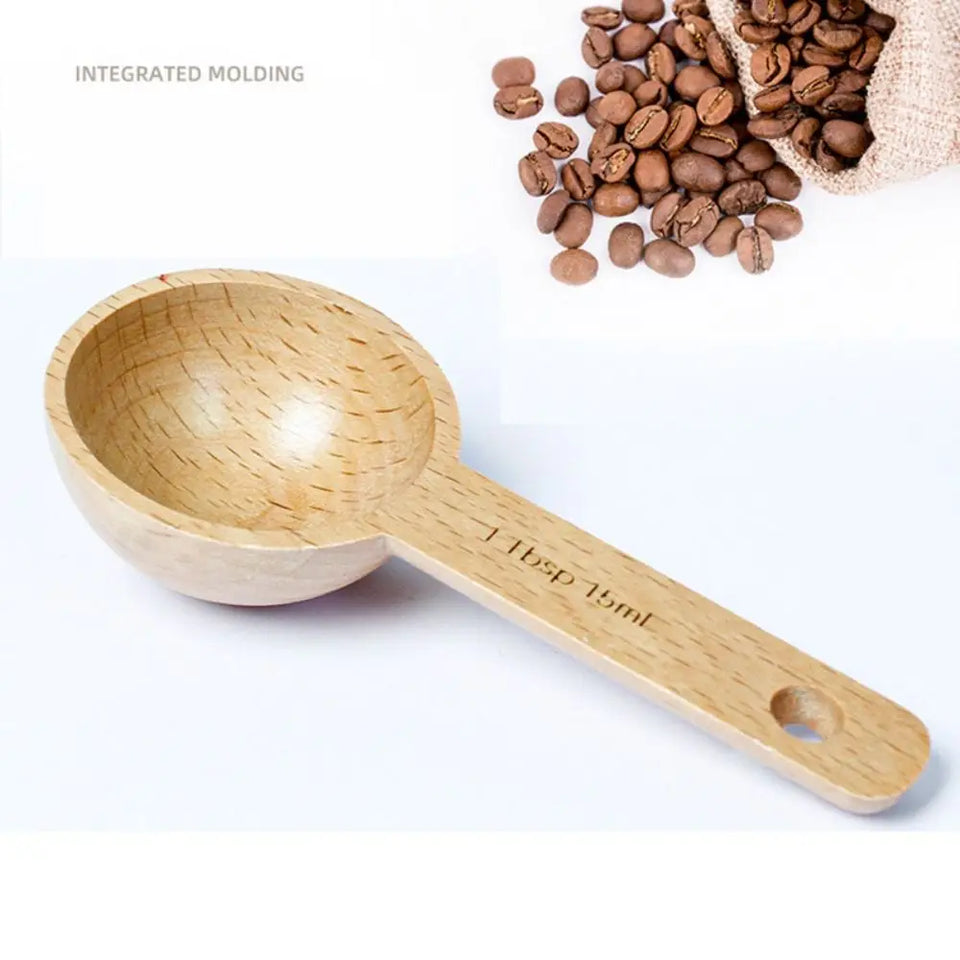 Beech/Walnut Wooden Measuring Spoon 7.5/10/15/20/30/45ML Multipurpose Coffee Tea Sugar Spice Spoon Kitchen Gadgets Milk Powder