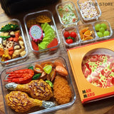 1/6 Dollhouse Mini Kitchen Storage Box Models Set Vegetable Preparation Fresh Keeping Lunch Box Tableware Decor