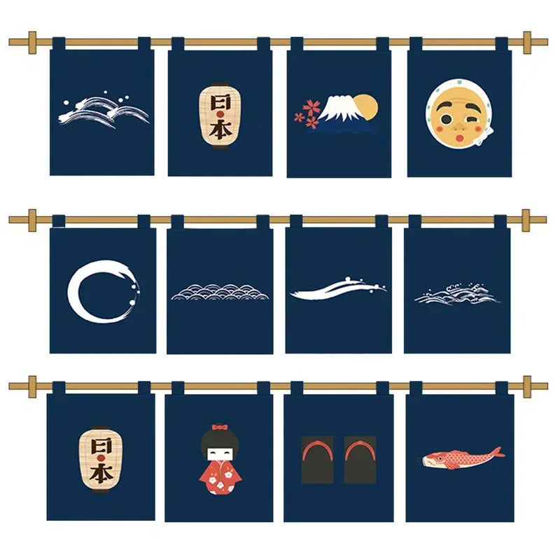 Japanese Doorway Curtain Izakaya Restaurant Kitchen Decoration Small Curtain Japanese Restaurant Sushi Shop Decor
