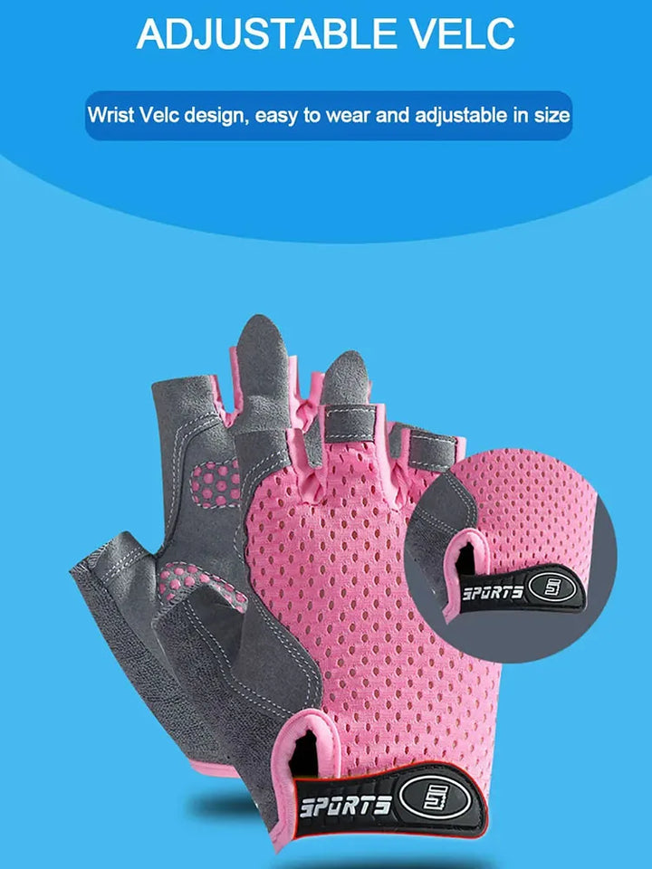 Spring and Summer Breathable Children's Half Finger Cycling Gloves Outdoor Sports Anti Slip and Wear-resistant Protective Gloves
