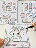 Children's Stress Relief Toys Beauty Salon Simulation Quiet Book DIY Material Package Handmade Toys Early Education Puzzle Stres