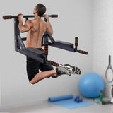 Wall Mounted Pull Up Bar Training Equipment Fitness Dip Stand Supports to 440 Lbs for for Indoor Home Gym Workout