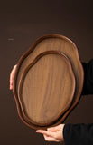 Wooden Decorative Serving Tray for Coffee Table and Home Decor Fruit Platter Decor Trays Serving Ware Food Dish Serving Platters