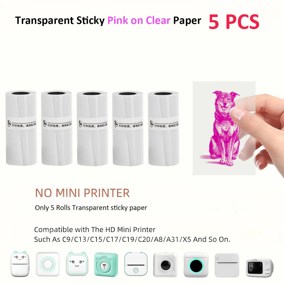 Mini Portable Printer,Thermal Label Maker Printer,For Wireless Bluetooth Photo Memo Stickers Inkless Suitable For Home, Office