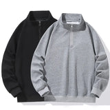 Big Size Clothing Store Sweatshirt Men Half Turtleneck Zip-up Long Sleeve Pullover Male Loose Fit Spring Autumn Large Plus 10XL