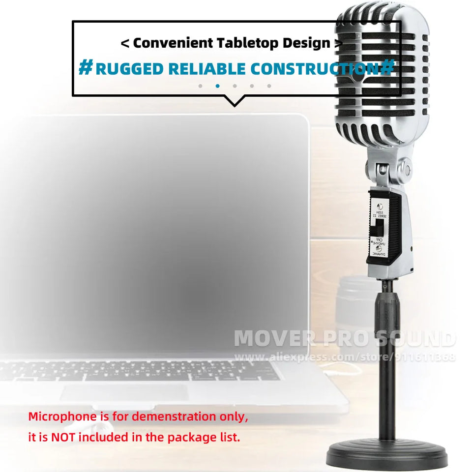 Table Desktop Holder Microphone Stand Compatible With Shure 55 SH 55SH II Classic Tabletop Extending Boom Bracket Desk Mic Mount