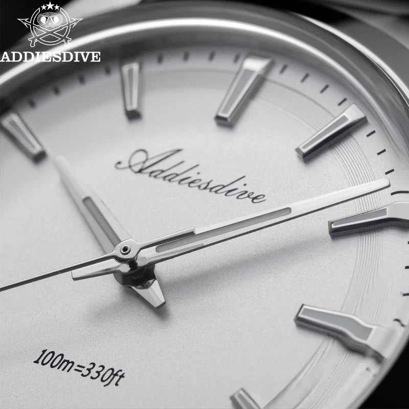 ADDIESDIVE AD2066 Men's Luxury Watch 10Bar Waterproof BGW9 Super Luminous 316L Stainless Steel reloj hombre VH31 Quartz Watches