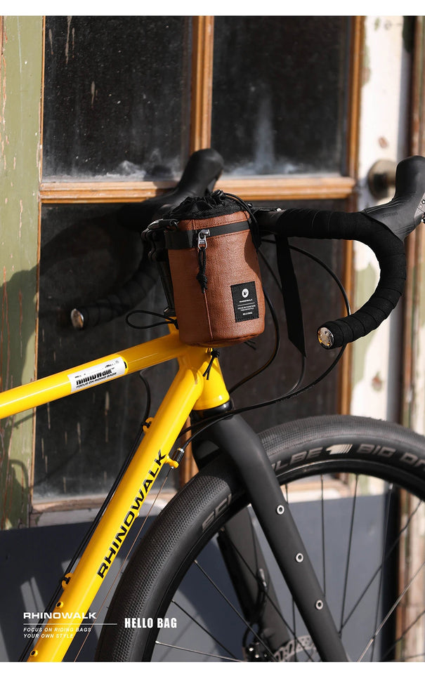 Rhinowalk Bicycle Handlebar Bag 1.6L Insulated Water Bottle Bag Cycling Front Tube Bag Commuting Morandi Color Shoulder Pack