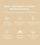 220V Multi Cookers Portable Electric Hot Pot 1.5L Household Non-stick Pan electric cooking pot for Ramen, Dumplings, Oatmeal