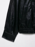 TFMLN 2025 Women Faux Leather Loose Jacket High Street Stand Collar Long Sleeve Coat Fashion Causal Zipper Outwear Autumn Winter
