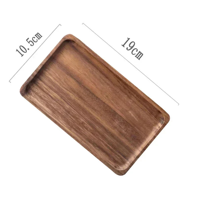 Acacia Wood Coffee Tray Rectangular Food Cup Trays Decorative Wood Plate Dessert Candy Acacia Wood Gongfu Tea Tray
