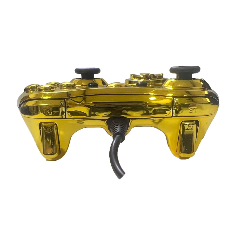 Wired Game Controller with Sleek Electroplated Finish – USB Gaming Peripheral, Compatible with Xbox 360 & PC