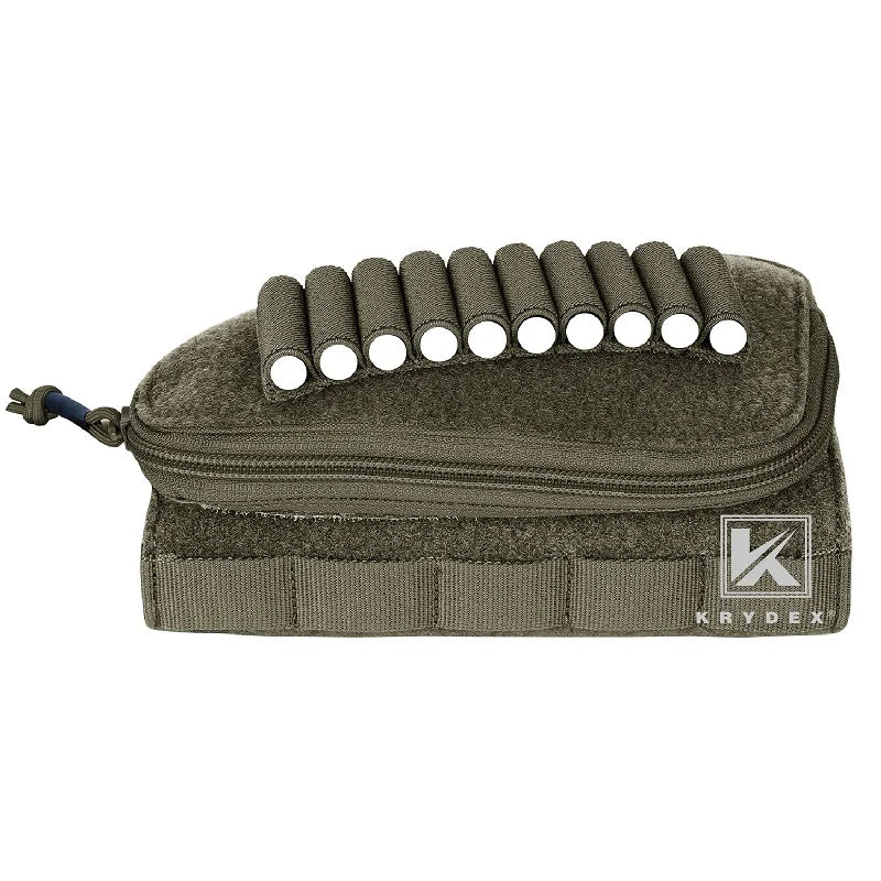 KRYDEX Tactical Rifle Stock Pack For Right Hand Cheeck Pad Buttstock Ammo Holder Hunter Utility Accessories Pouch