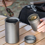 Tea Storage Bottle Titanium Portable Tea Box Outdoor Portable Camping Coffee Can
