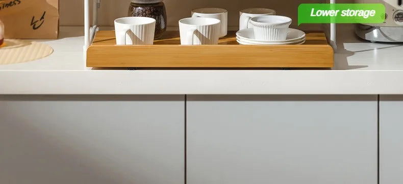 Creative Coffee Machine Storage Racks Wooden Countertop Cups Office Holders Racks Display Shelf Organizer Shelves Kitchen