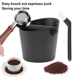 Serviceable Shock Absorption Coffee Knock Box with Espresso Cleaning Brush, Removable Knock Bar Espresso Dump Bin