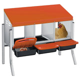 Multi-Compartment Metal Chicken Nesting Box Automatic Roll-Out Egg Collection Waterproof Steel Laying Box for Hens Ducks Rabbits