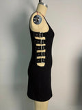 2025 Sexy American Y2K Washed Denim Lace-up Tank Dress Spring New Slim Fit Pencil Mini Skirt Streetwear Chic