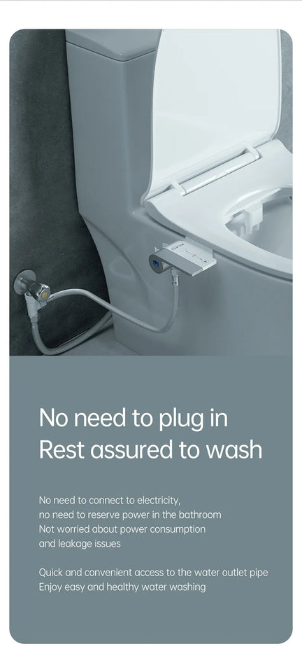 Bidet Attachment Ultra-Slim Toilet Seat Attachment Dual Nozzle Bidet Adjustable Water Pressure Non-Electric Ass Sprayer