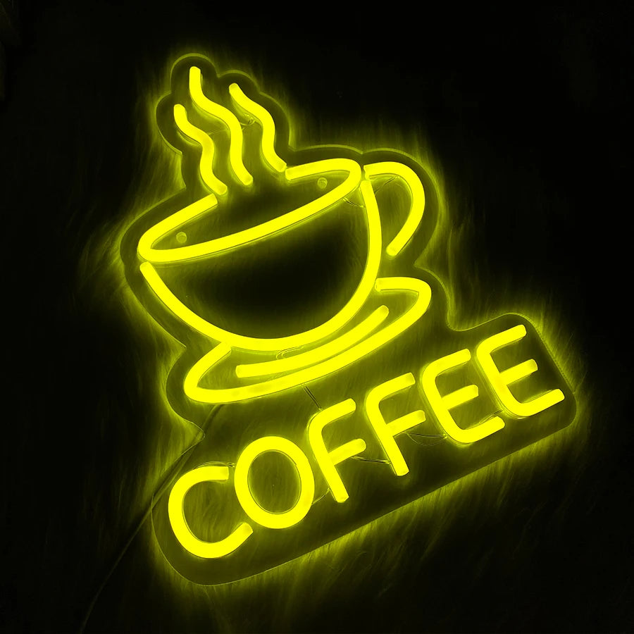 Coffee Led Neon Sign, Coffee Super Bright Sign, Usb Connection Powered, Suitable For Coffee Shop Front Desk Business Art Decor.