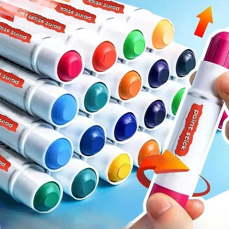 12/18/24 Colors Solid Quick-drying Gouache Stick Set for Children and Students To Draw Water-soluble Colorful Watercolor Pens
