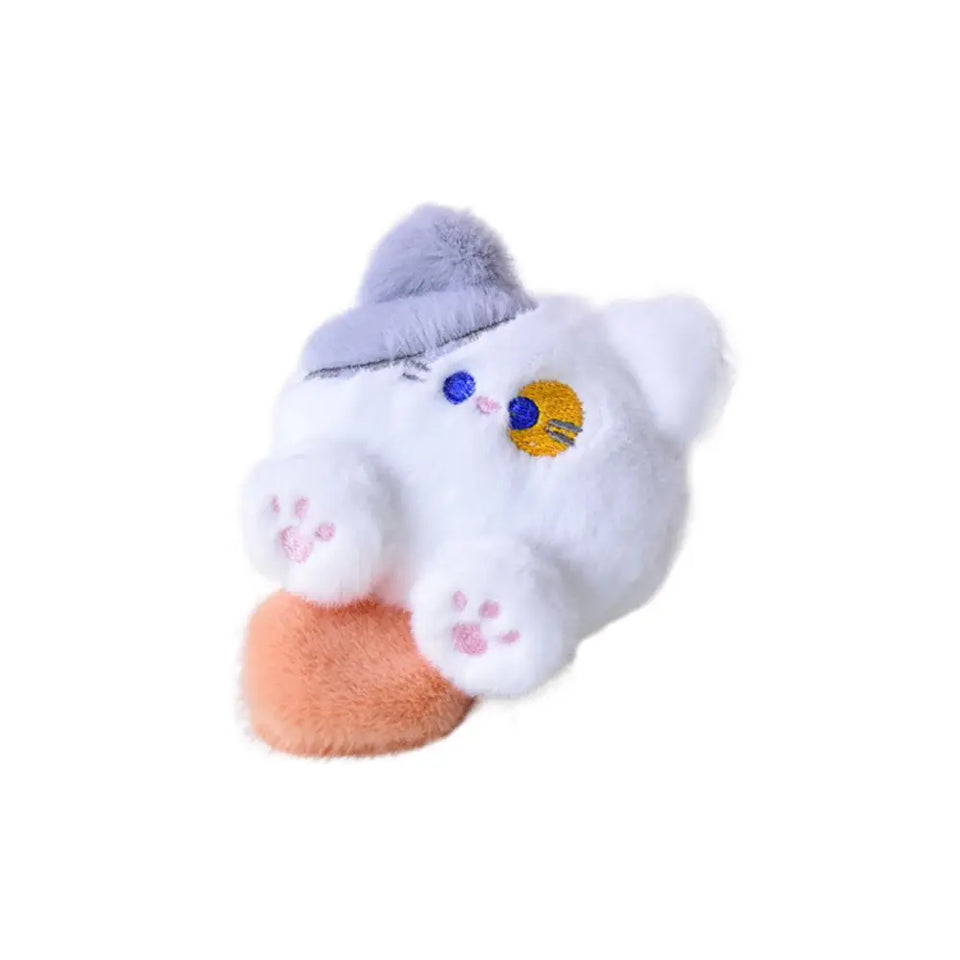 Kawaii Plush Brooch Coffee Cat Plush Keychain Soft Stuffed Cute Cat Plush Doll Colorful Ins Animal Plush Key Chain Kid Girls
