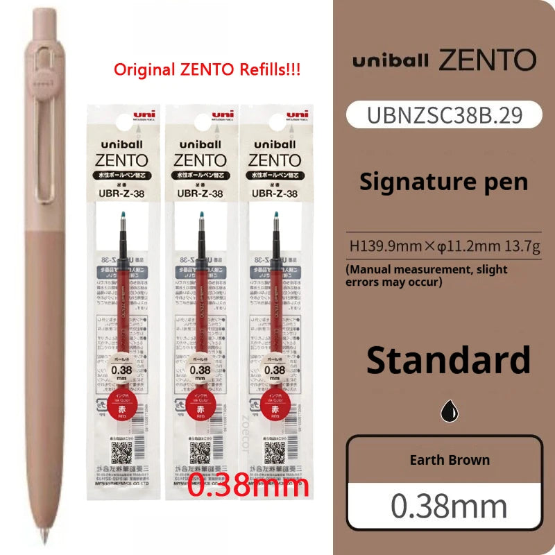 Uni-ball ZENTO Click Gel Pen,0.38/0.5/0.7mm Various Colors Water-based pen With Ergonomic Grip Smooth Writing for School&Office
