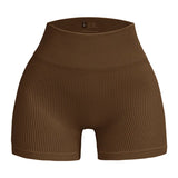 High-waisted Yoga Pant For Women, Designed To Lift And Shape, Tight-fitting With Solid Color And Ribbed Texture, Sports  Shorts