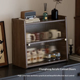Walnut Wood Living Room Cabinet Storage Dresser Drawer Display Cabinet TV Stand Sideboard Organizer Cup Rack Included Cabinet