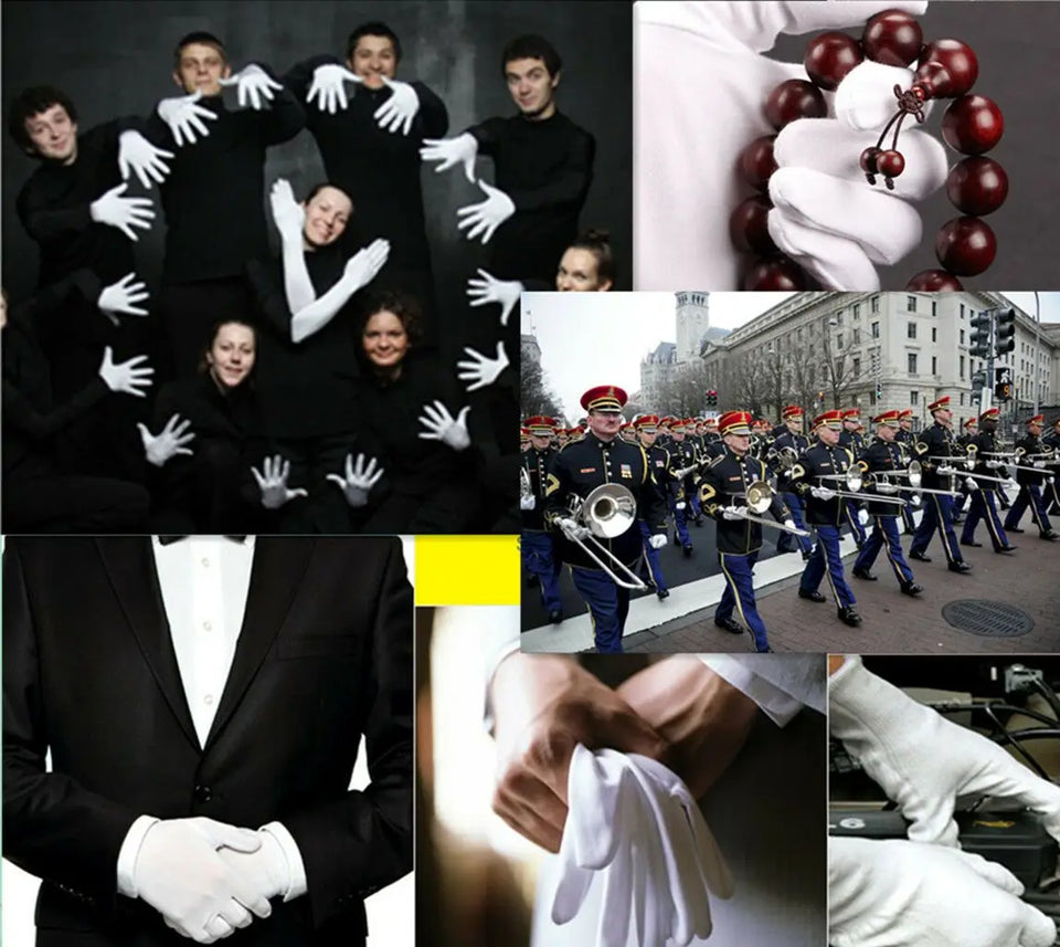 New 1/6/12 Pairs Wenvian Quality Inspection Gloves of Medium Thick Label of Work Cotton Thick White Work Safe Cotton Man Woman