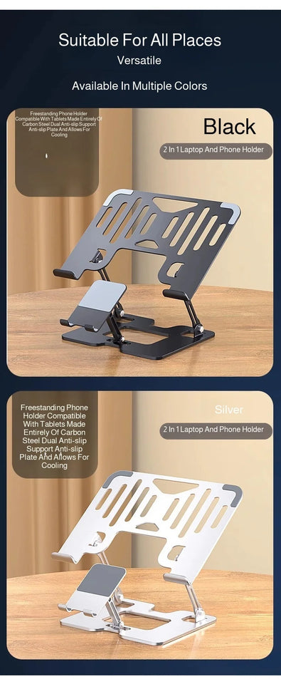 Laptop Stand Office Liftable Carbon Steel Laptop Stand Two in One Heightened Foldable Vertical Cooling Ergonomic Laptop Stand