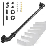 1-3M Secure Pipe Stair Handrails Staircase Indoor Outdoor Wall Balustrade Non-Slip Industrial Galvanized Steel Pipe Wall-Mounted