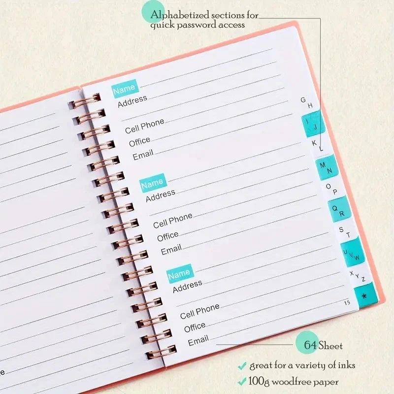MINI Size Notebook Telephone Address & Birthday Book With Alphabetic Tabs Notepad Notebooks Writing Pads Office School Supplies