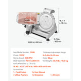 SucceBuy 6.7-10 inch Meat Slicer Electric Deli Slicer Machine with two SUS420 Blades Home Food-Slicer for Meat, Ham, Baguett