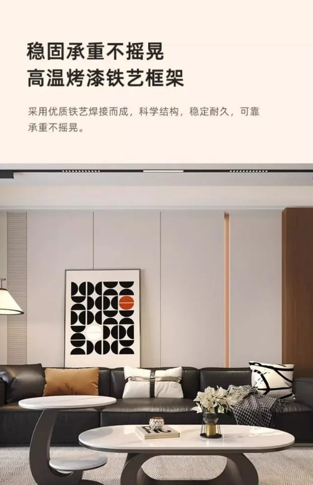 Italian minimalist new rock slab coffee table living room home simple modern high-end combination light luxury oval tea table